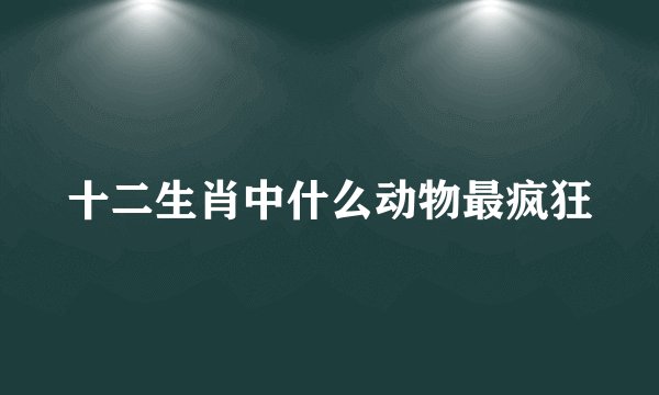 十二生肖中什么动物最疯狂