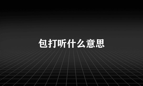 包打听什么意思
