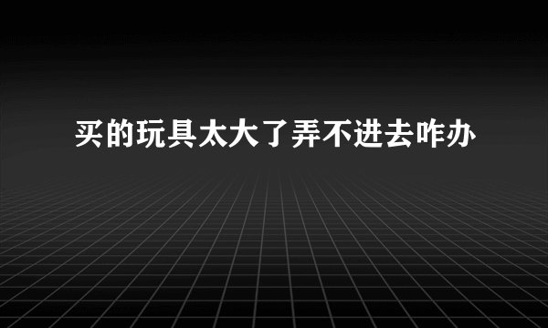 买的玩具太大了弄不进去咋办