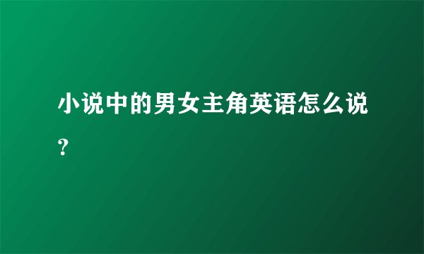 小说中的男女主角英语怎么说？