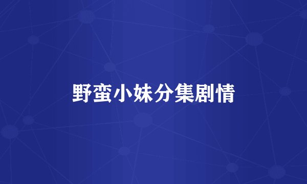 野蛮小妹分集剧情