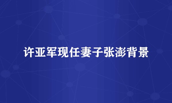 许亚军现任妻子张澎背景