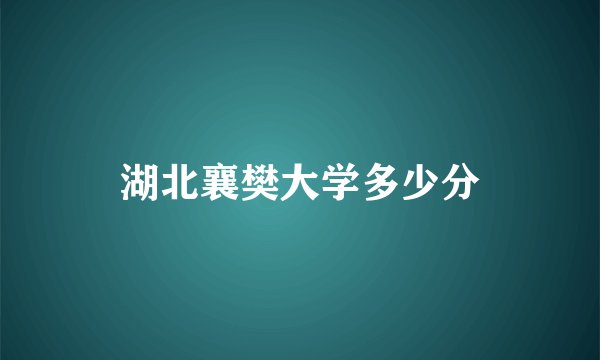 湖北襄樊大学多少分