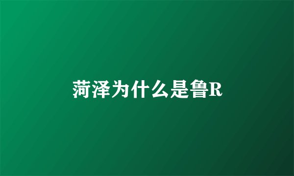 菏泽为什么是鲁R