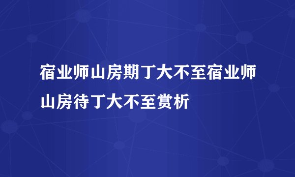 宿业师山房期丁大不至宿业师山房待丁大不至赏析