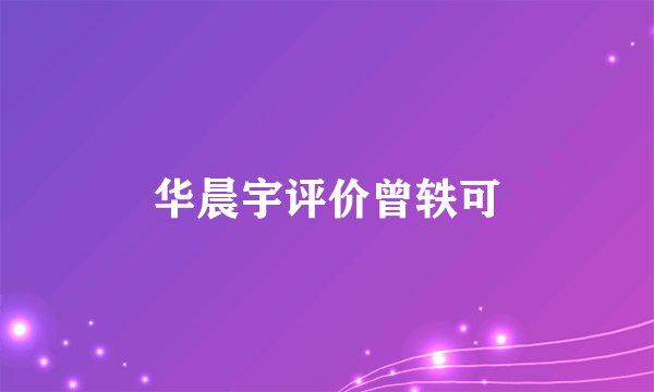 华晨宇评价曾轶可