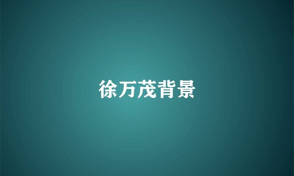 徐万茂背景