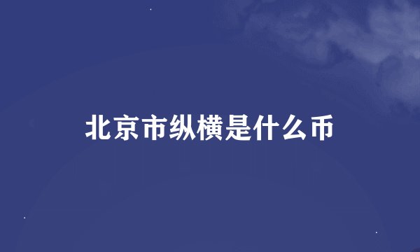 北京市纵横是什么币