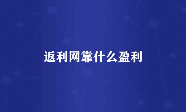 返利网靠什么盈利