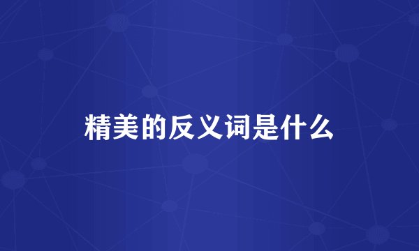 精美的反义词是什么