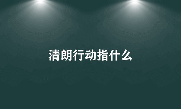 清朗行动指什么