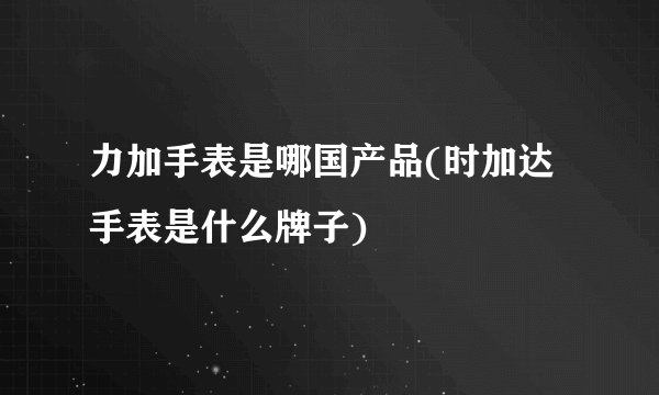 力加手表是哪国产品(时加达手表是什么牌子)