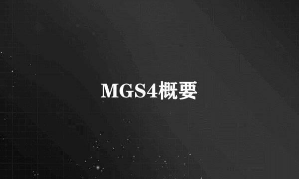 MGS4概要
