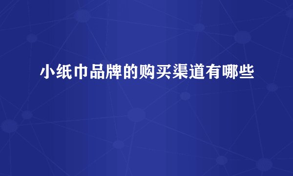 小纸巾品牌的购买渠道有哪些