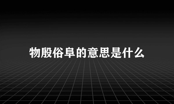物殷俗阜的意思是什么