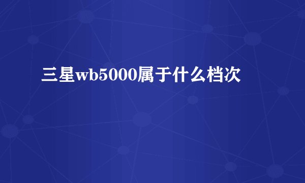 三星wb5000属于什么档次