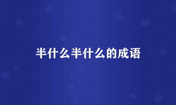 半什么半什么的成语