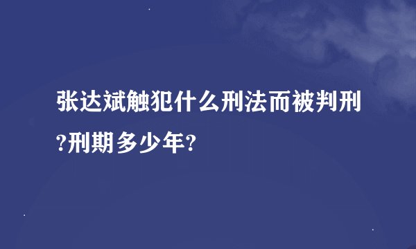 张达斌触犯什么刑法而被判刑?刑期多少年?
