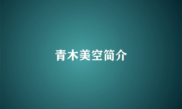 青木美空简介