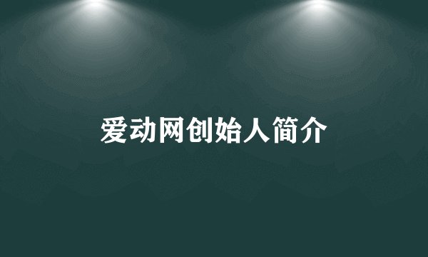 爱动网创始人简介