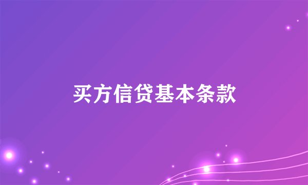 买方信贷基本条款