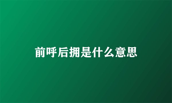 前呼后拥是什么意思
