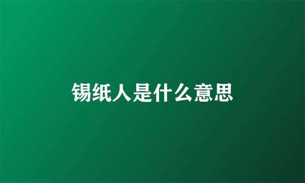 锡纸人是什么意思