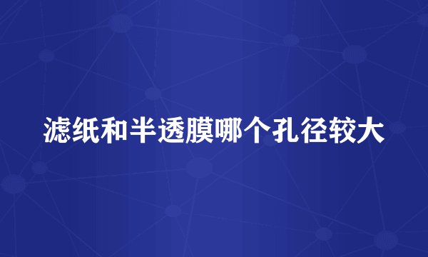 滤纸和半透膜哪个孔径较大
