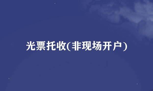 光票托收(非现场开户)