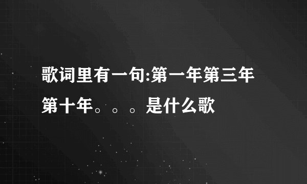 歌词里有一句:第一年第三年第十年。。。是什么歌