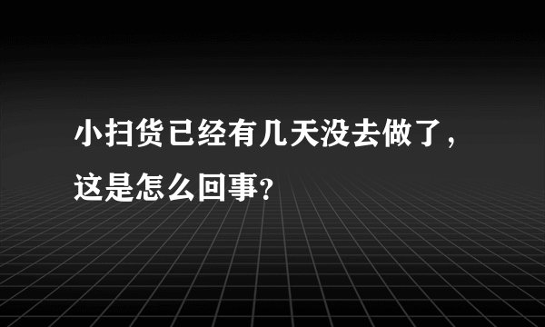 小扫货已经有几天没去做了，这是怎么回事？