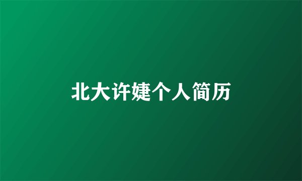 北大许婕个人简历