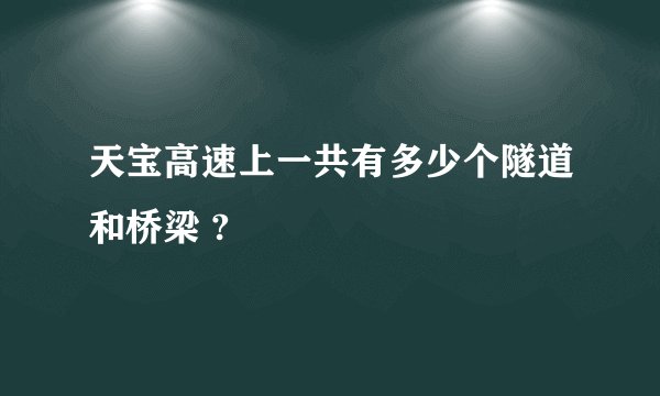 天宝高速上一共有多少个隧道和桥梁 ?