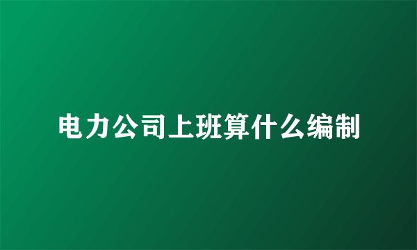 电力公司上班算什么编制