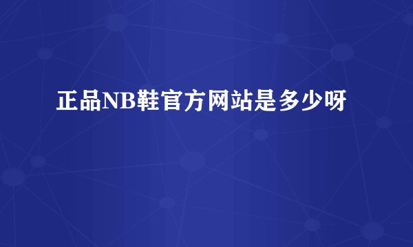 正品NB鞋官方网站是多少呀