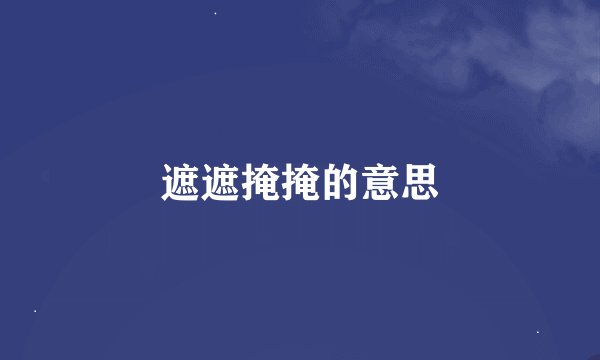 遮遮掩掩的意思