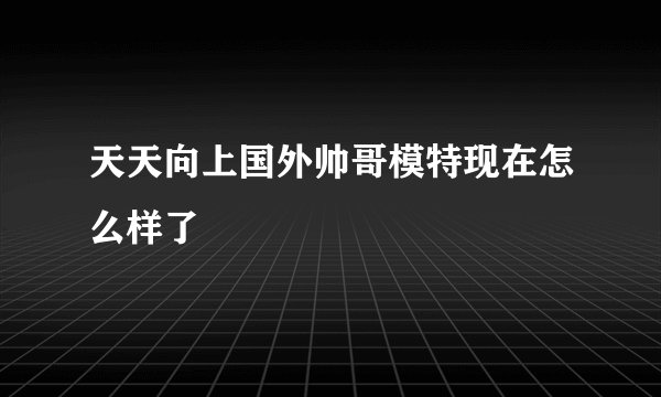 天天向上国外帅哥模特现在怎么样了