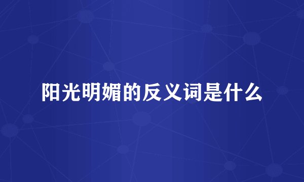 阳光明媚的反义词是什么
