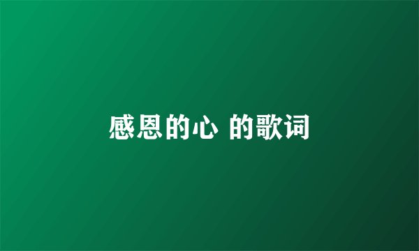 感恩的心 的歌词