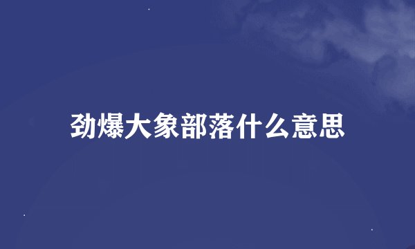 劲爆大象部落什么意思