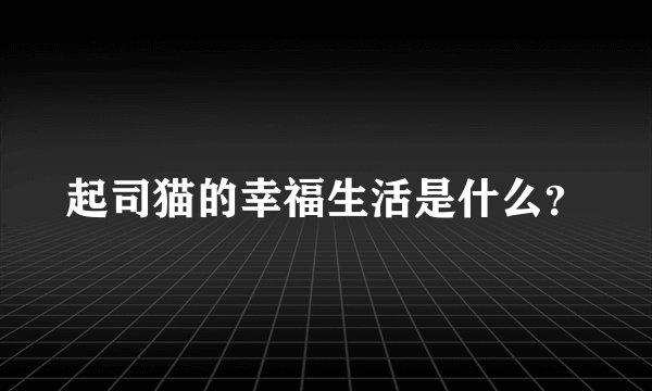 起司猫的幸福生活是什么？