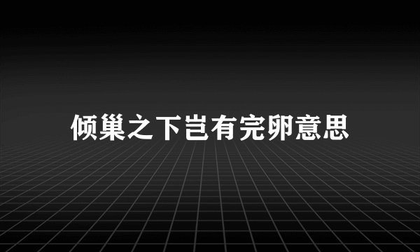 倾巢之下岂有完卵意思