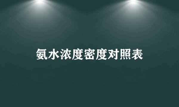 氨水浓度密度对照表