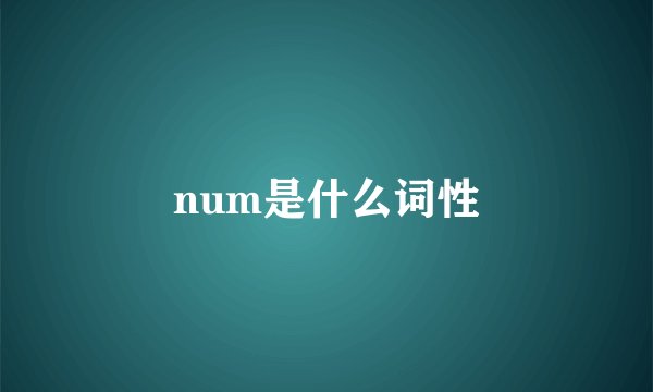 num是什么词性