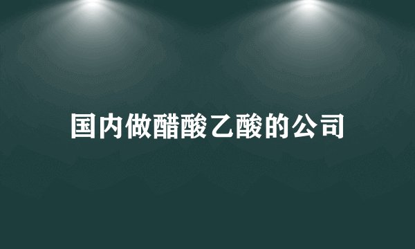 国内做醋酸乙酸的公司