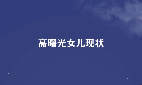 高曙光女儿现状