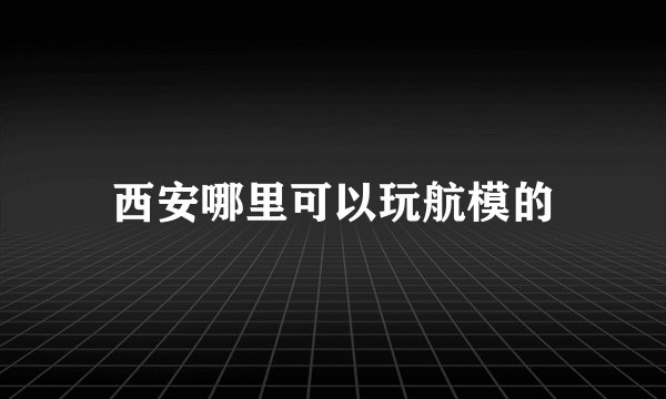 西安哪里可以玩航模的