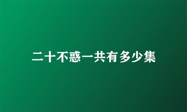 二十不惑一共有多少集