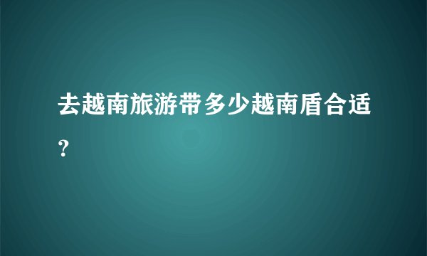 去越南旅游带多少越南盾合适？