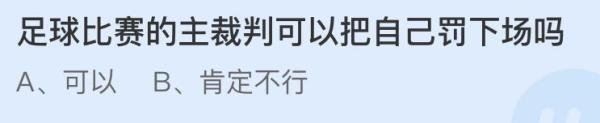 足球比赛的主裁判可以把自己罚下场吗